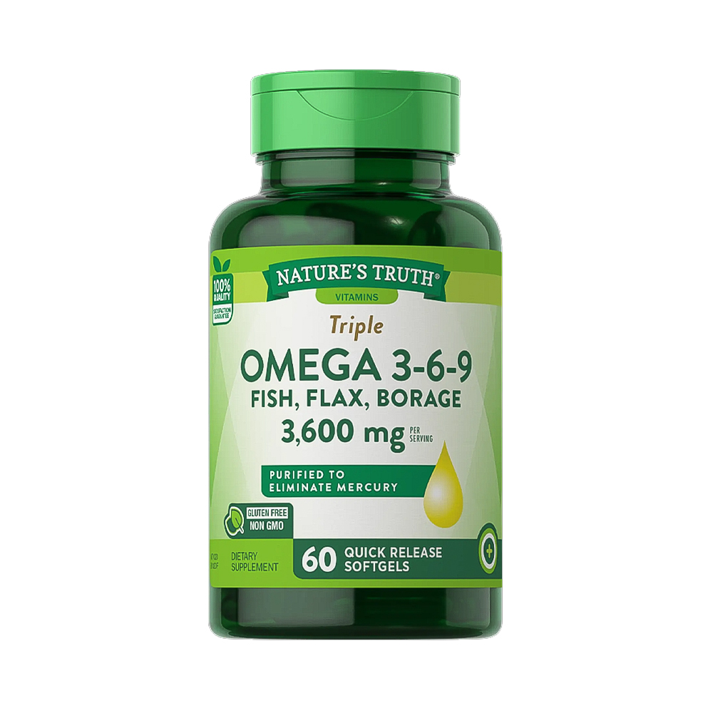 Triple Ômega Nature´s Truth 3,600 mg 60 Cápsulas Gel