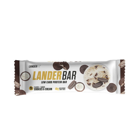 Barra de Proteína Landerfit Landerbar Cookies & Cream 45 gramos