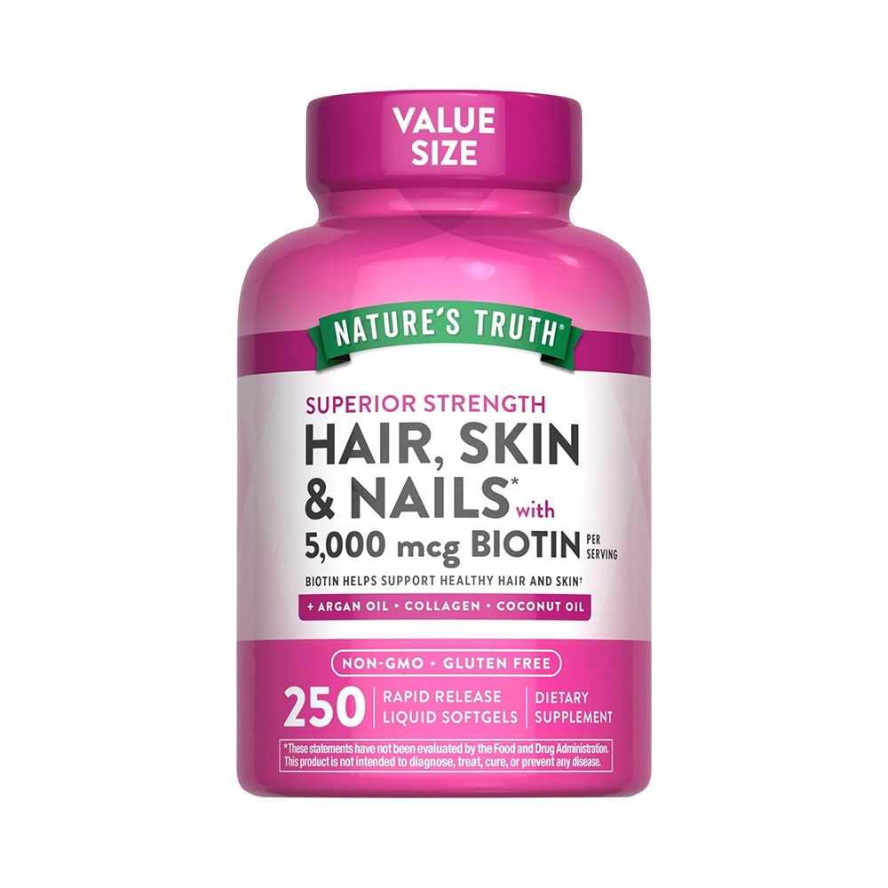 Nature's Truth Hair, Skin & Nails 5000 mcg 250 Cápsulas Gel