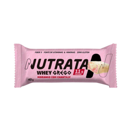 Barra de Proteína Nutrata Whey Grego Morango com Chantilly 40 g