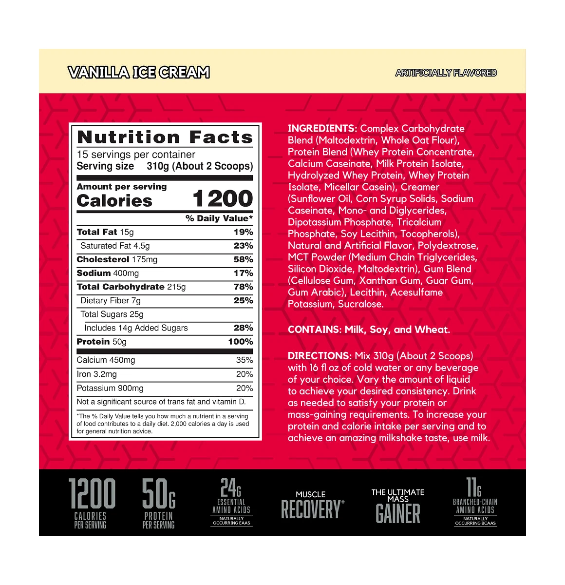 BSN - True Mass Baunilha Ice Cream x 10 lb Hipercalórico
