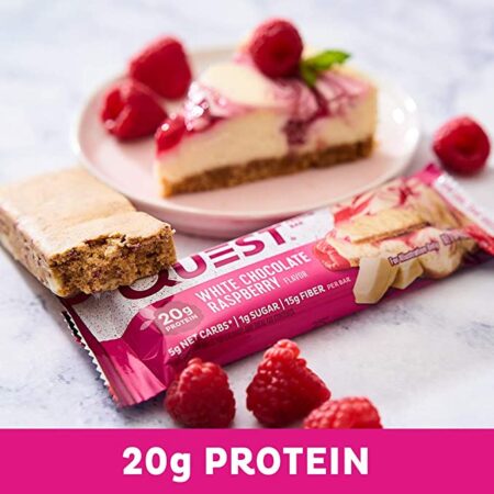 Barra Proteica Chocolate Branco Raspberry Quest x 60 g